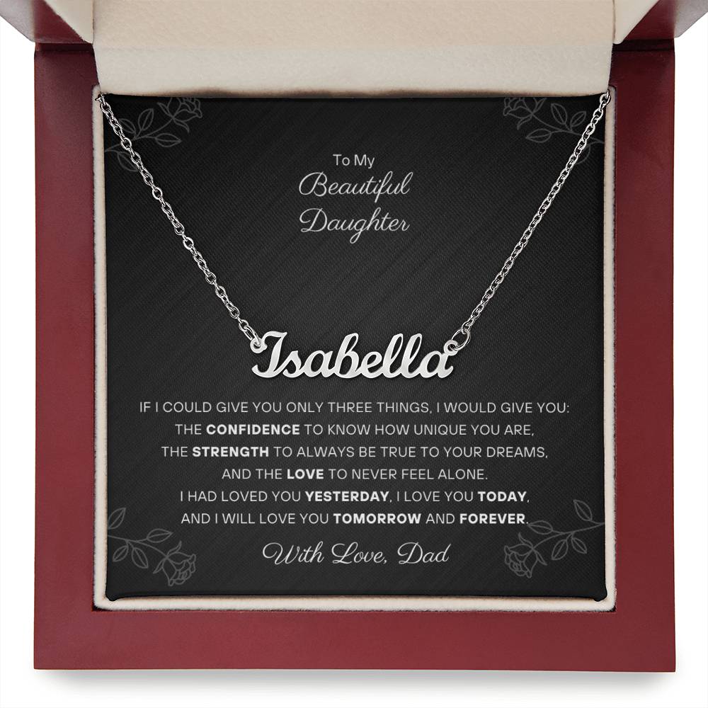 To my Daughter - Personalized Name Necklace - From Dad