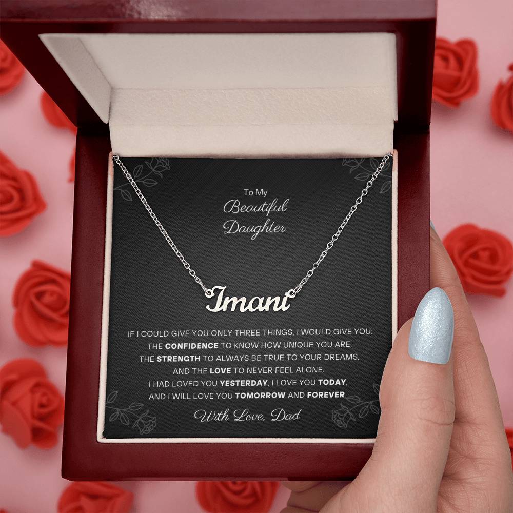 To my Daughter - Personalized Name Necklace - From Dad