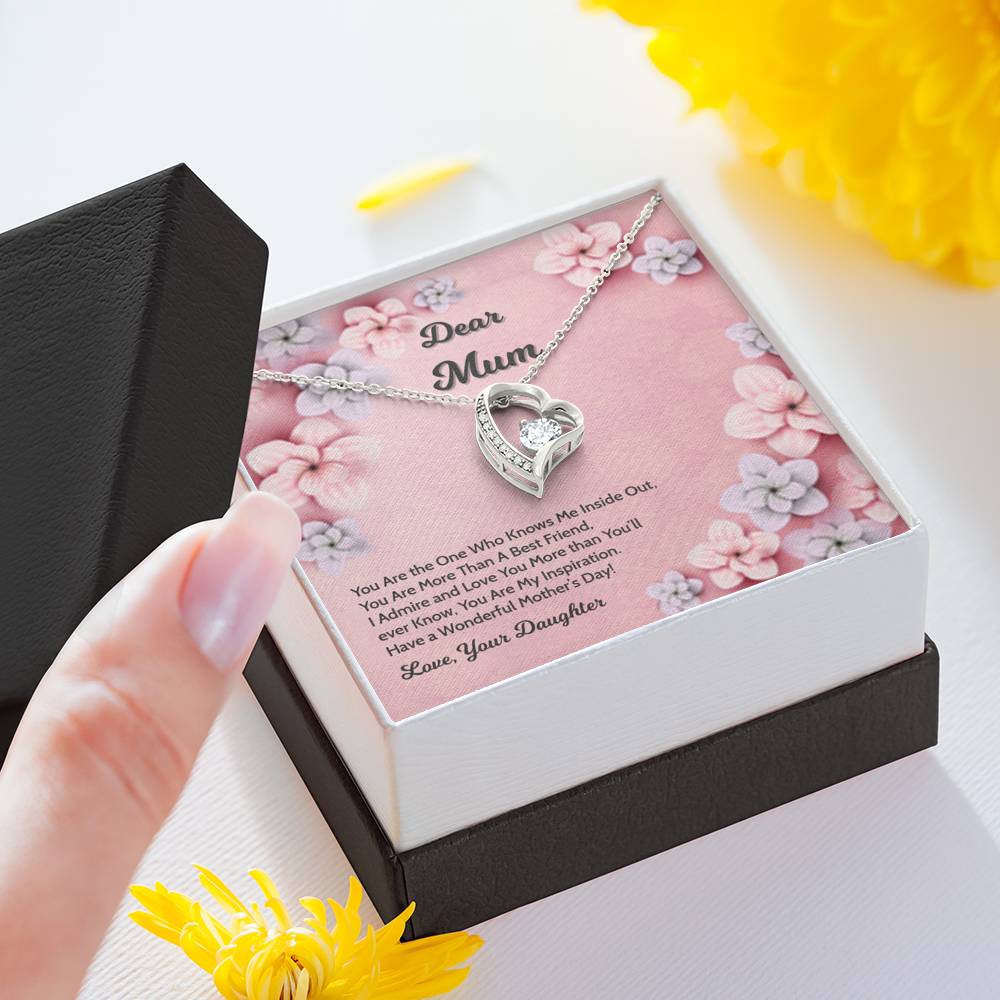 Mom Daughter Friendship Necklace - 14k White Gold