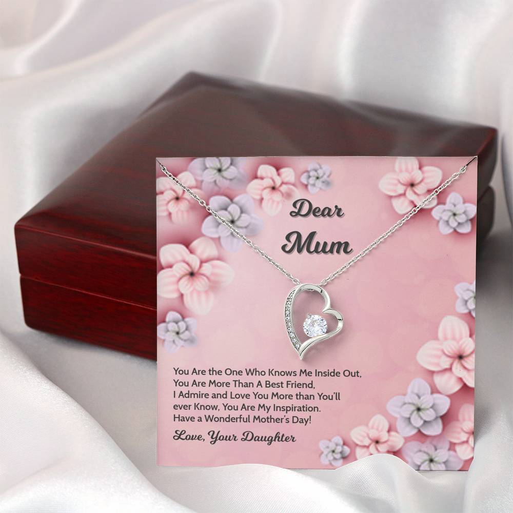 Mom Daughter Friendship Necklace - 14k White Gold