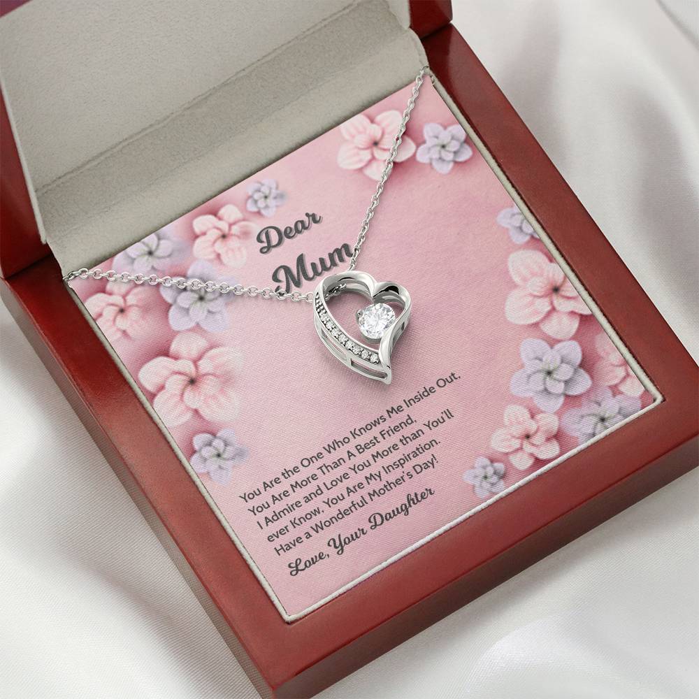 Mom Daughter Friendship Necklace - 14k White Gold