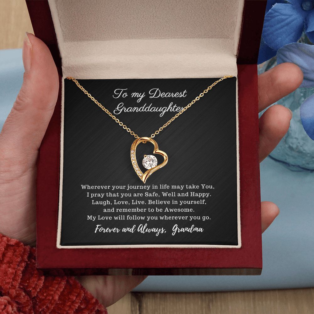 To My Dearest Granddaughter - My Love will follow You - Forever Love Necklace