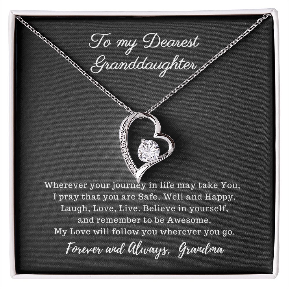 To My Dearest Granddaughter - My Love will follow You - Forever Love Necklace