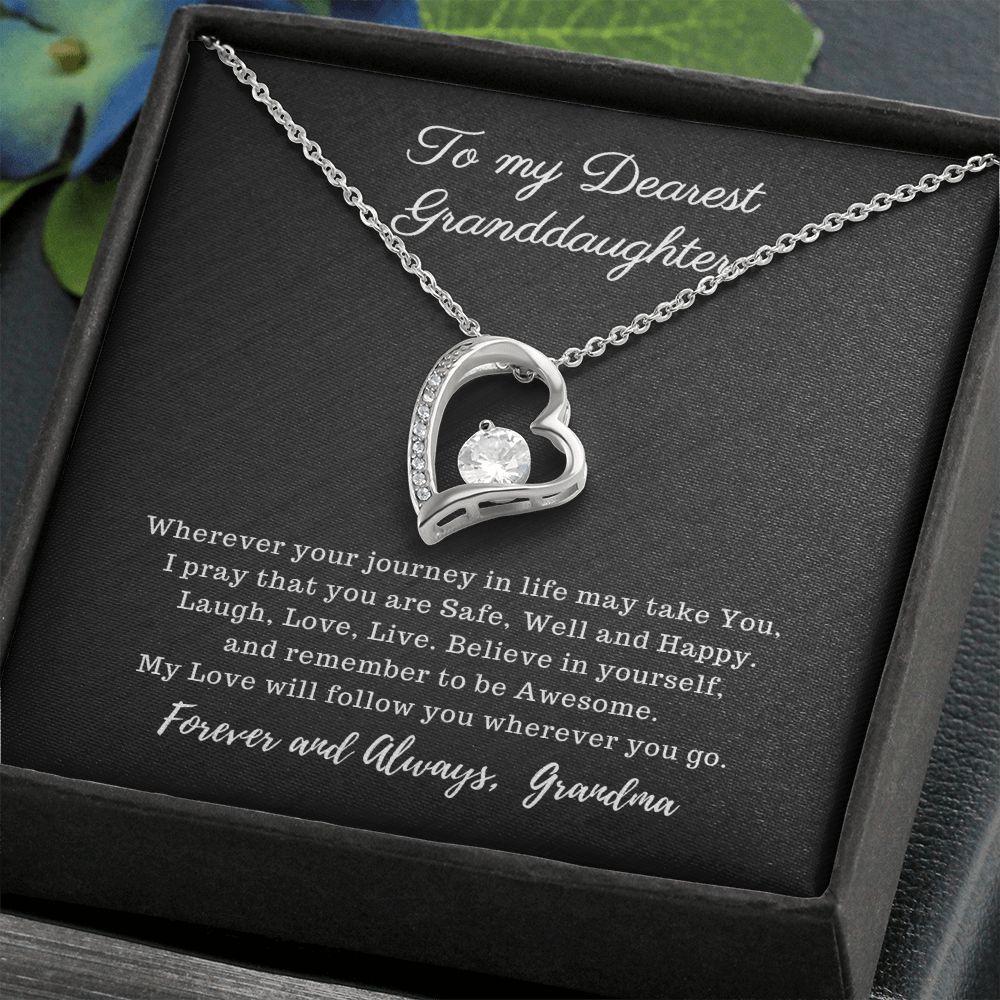 To My Dearest Granddaughter - My Love will follow You - Forever Love Necklace
