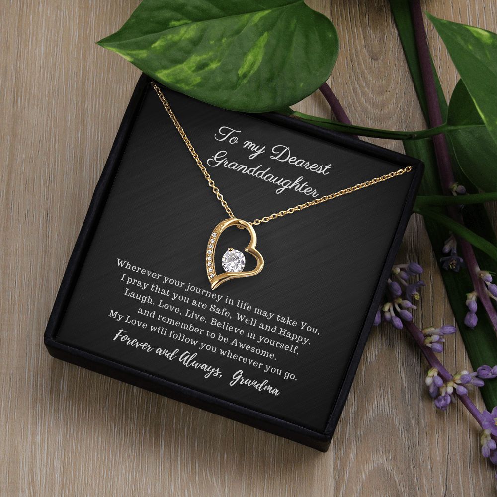 To My Dearest Granddaughter - My Love will follow You - Forever Love Necklace
