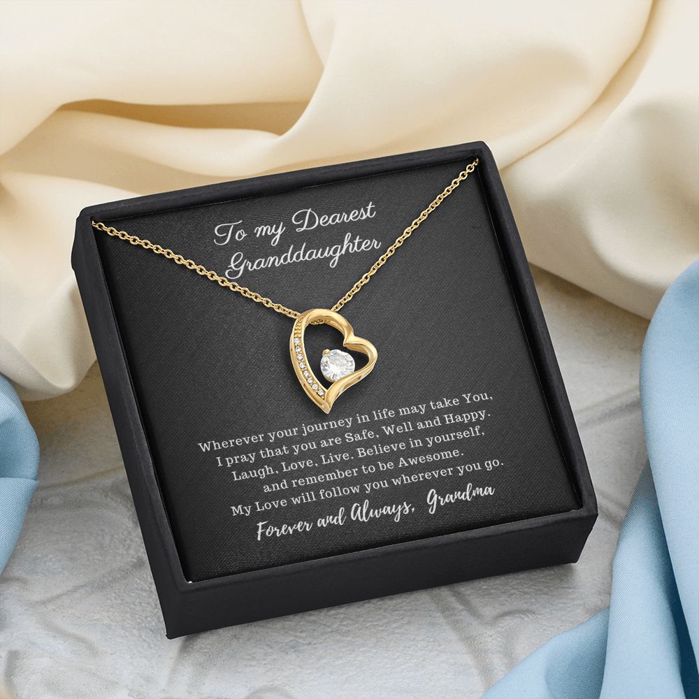 To My Dearest Granddaughter - My Love will follow You - Forever Love Necklace