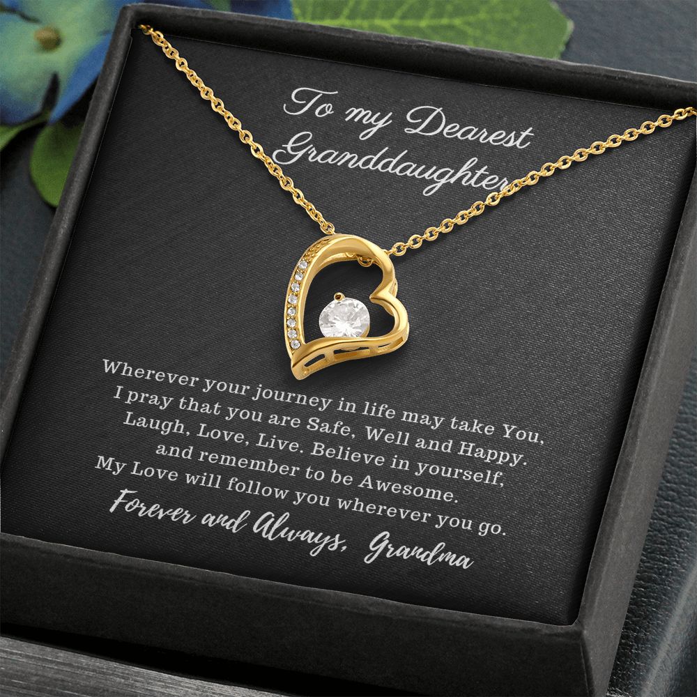 To My Dearest Granddaughter - My Love will follow You - Forever Love Necklace