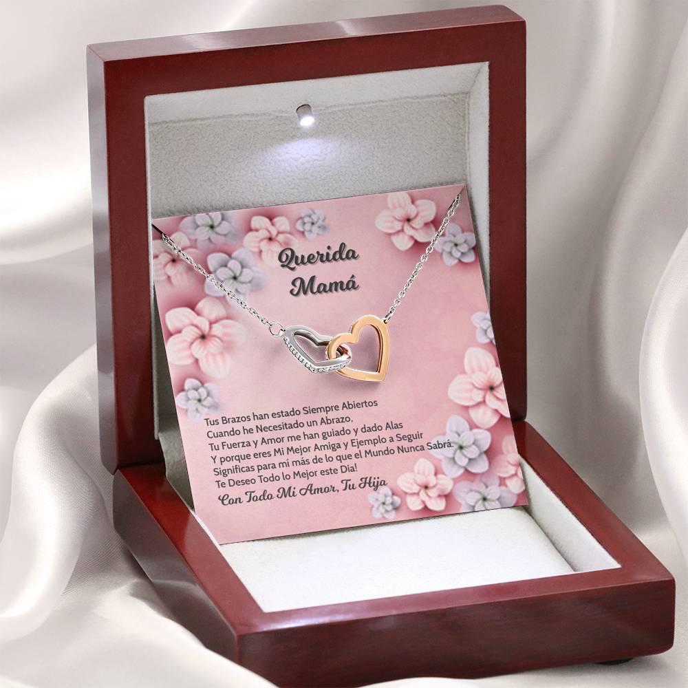 Mensaje de Amor de una Hija - 2 Corazones Necklace