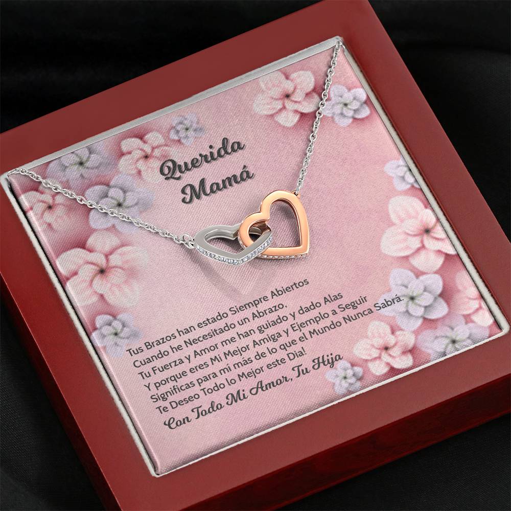 Mensaje de Amor de una Hija - 2 Corazones Necklace