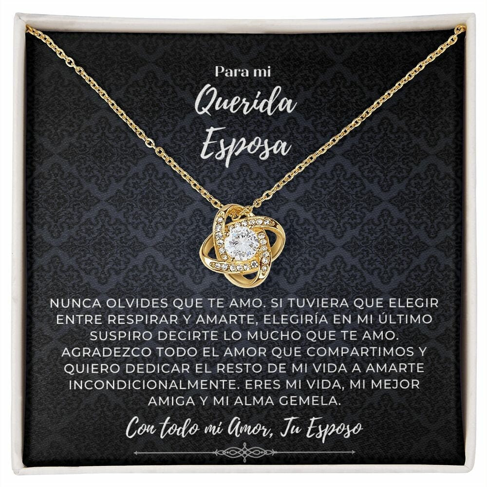 Para mi Querida Esposa - Eres mi Vida - Collar en Oro 14k/18k