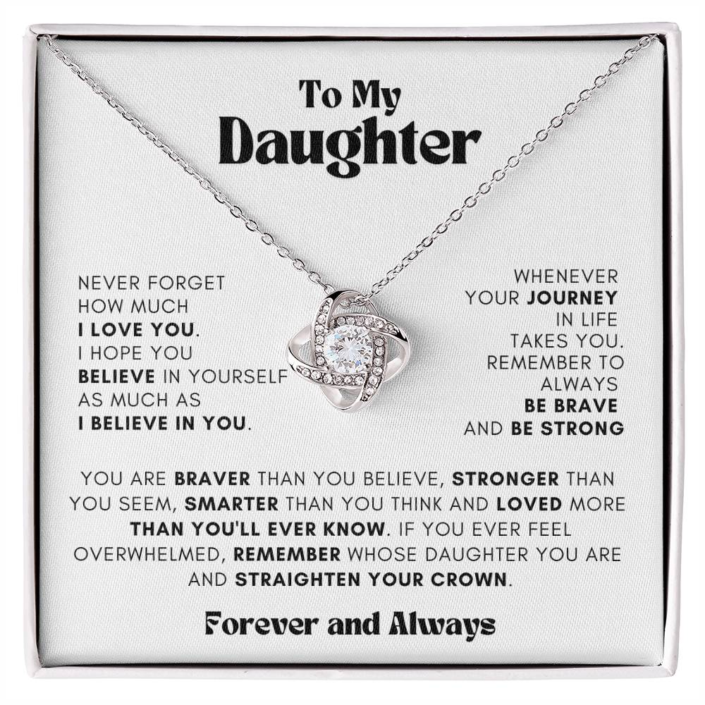 To my Daughter | Never Forget | Love Knot Necklace