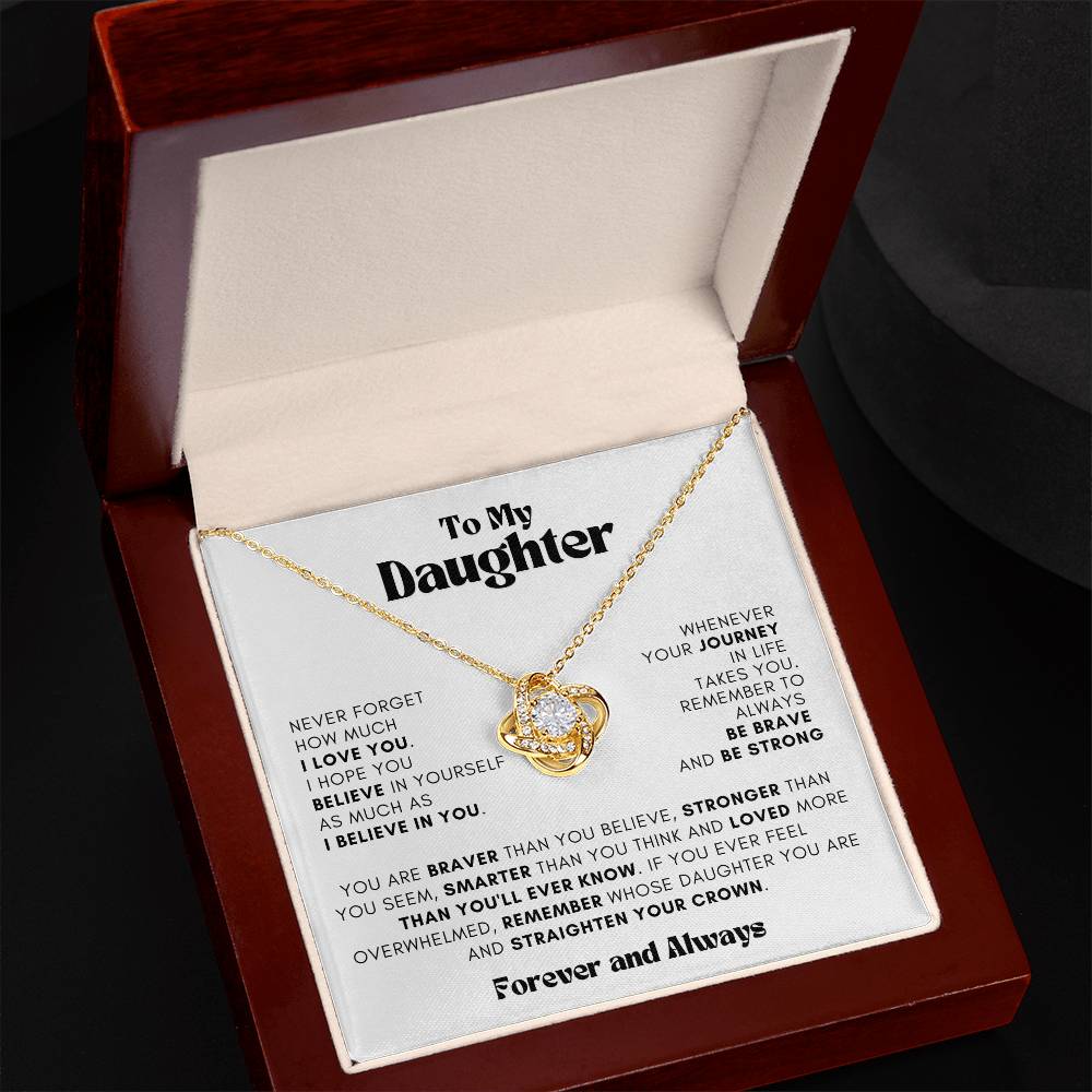 To my Daughter | Never Forget | Love Knot Necklace