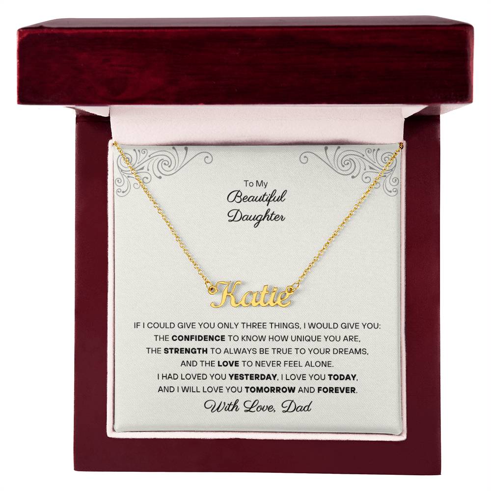 To my Daughter - Personalized Name Necklace - From Dad