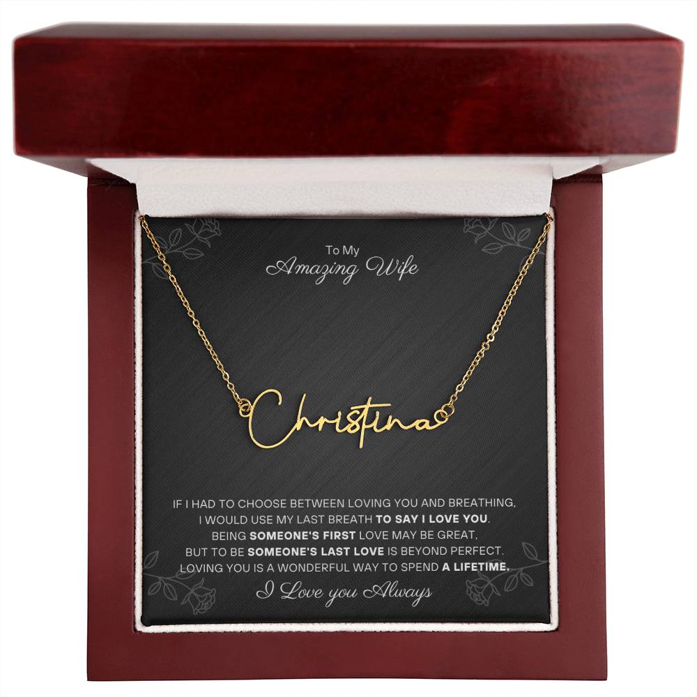 To my Amazing Wife - Personalized Name Necklace