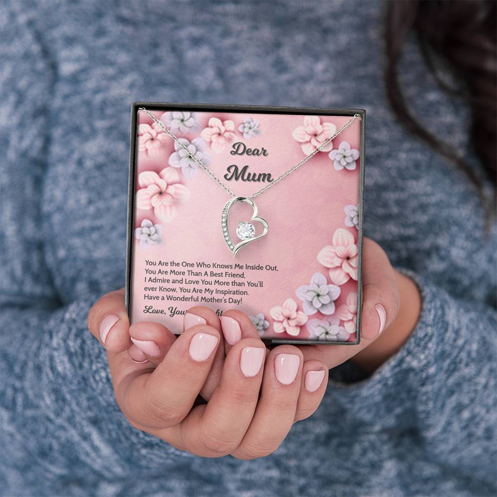 Mom Daughter Friendship Necklace - 14k White Gold