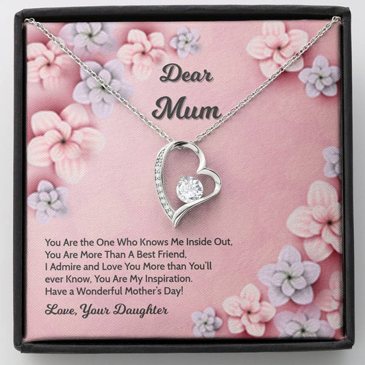 Mom Daughter Friendship Necklace - 14k White Gold