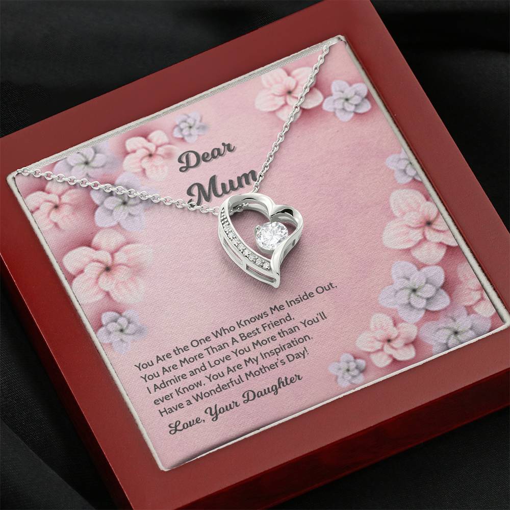 Mom Daughter Friendship Necklace - 14k White Gold