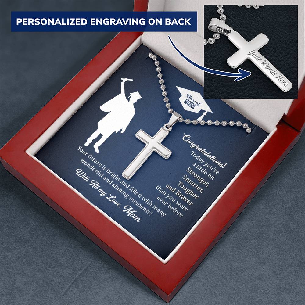 To My Graduating Son | With All my Love | Personalized Cross Necklace