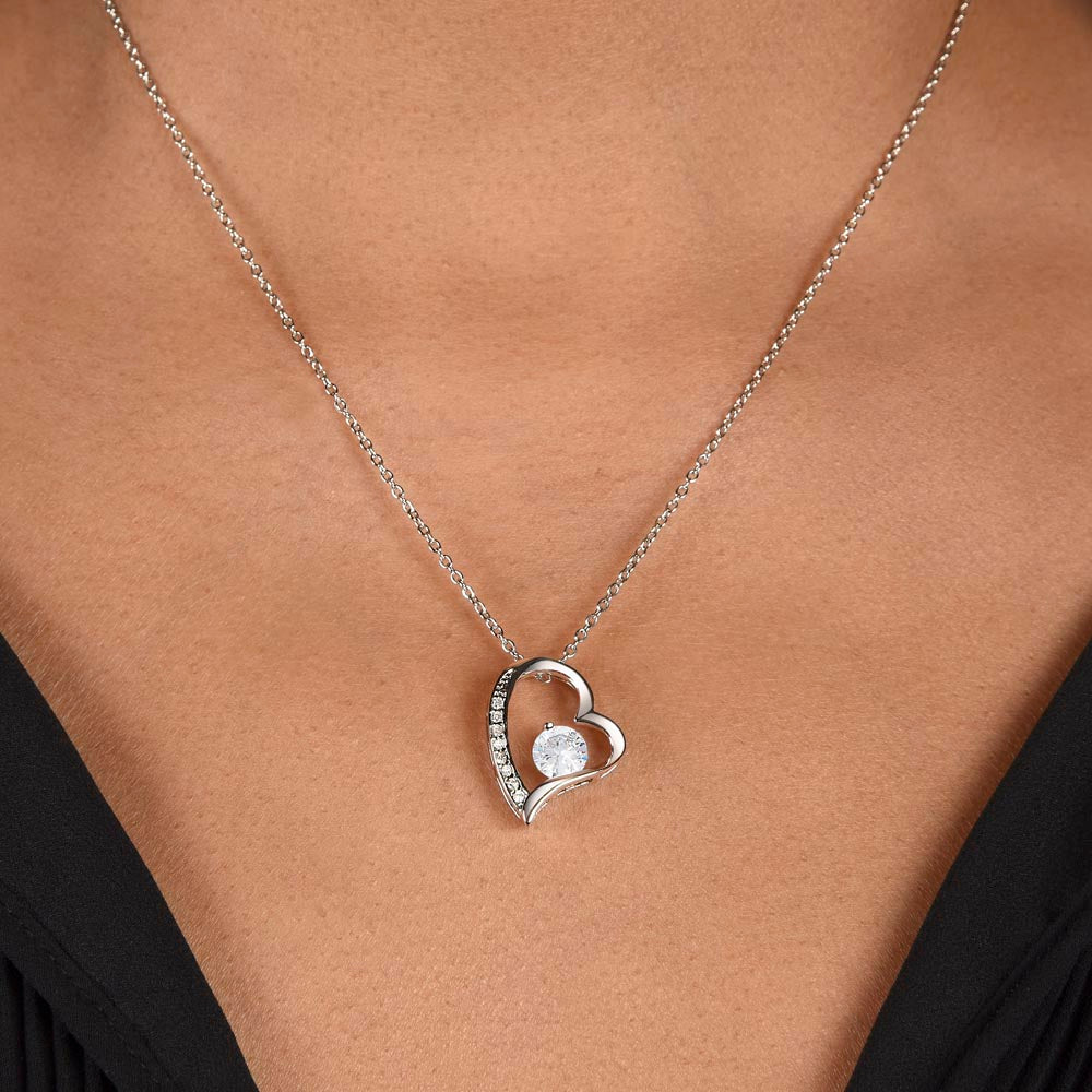 To My Dearest Granddaughter - My Love will follow You - Forever Love Necklace white