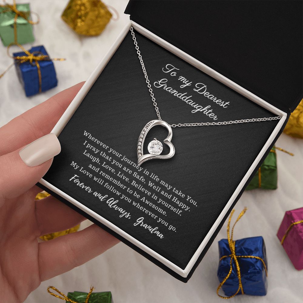 To My Dearest Granddaughter - My Love will follow You - Forever Love Necklace