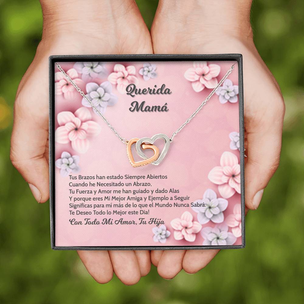 Mensaje de Amor de una Hija - 2 Corazones Necklace
