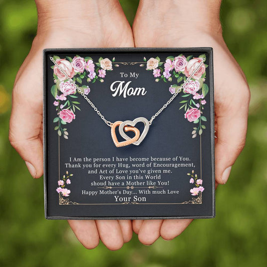 I Am because of You - From Your Son - Mother's Day Necklace