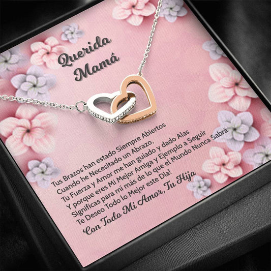 Mensaje de Amor de una Hija - 2 Corazones Necklace